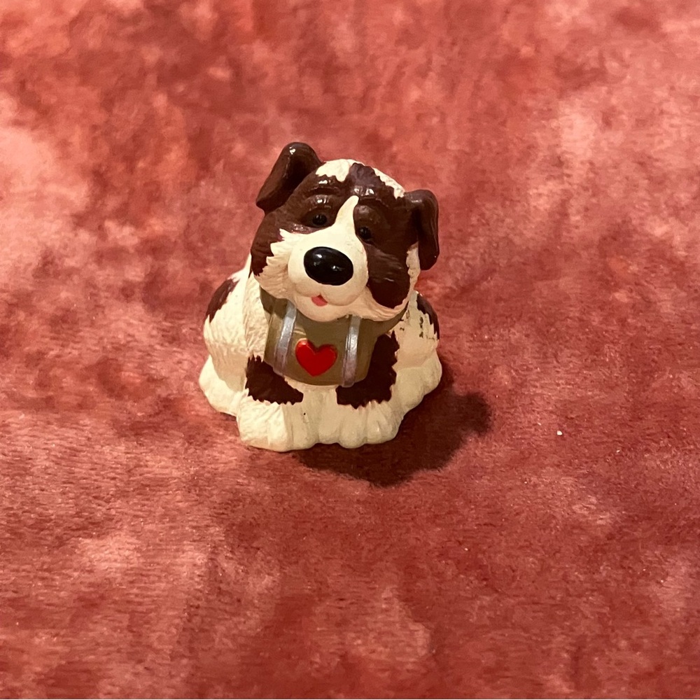 Vintage Hallmark Merry Miniatures Valentine's St. Bernard Dog Figurine